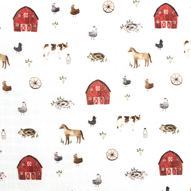 Farm Animals Muslin Crib Sheet - Project Nursery