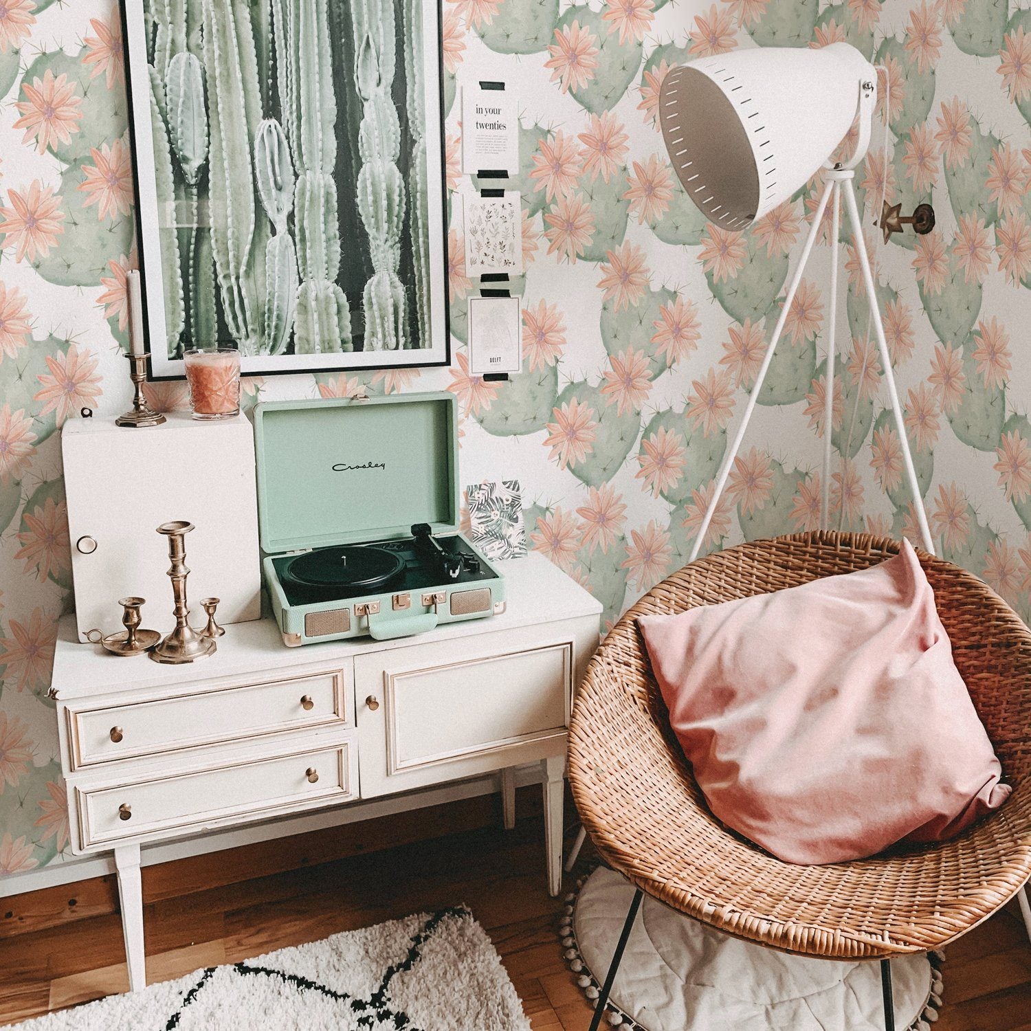 Flower Cactus Wallpaper - Project Nursery
