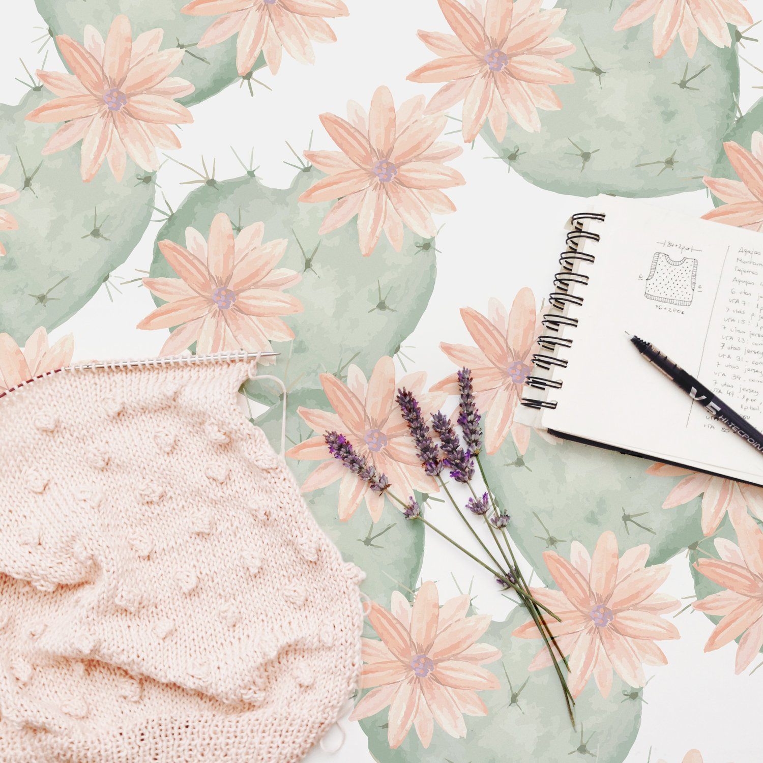 Flower Cactus Wallpaper - Project Nursery