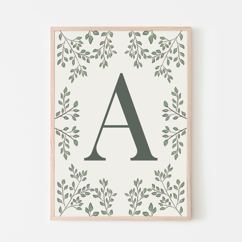 Personalized Foliage Letters Art Print - Project Nursery