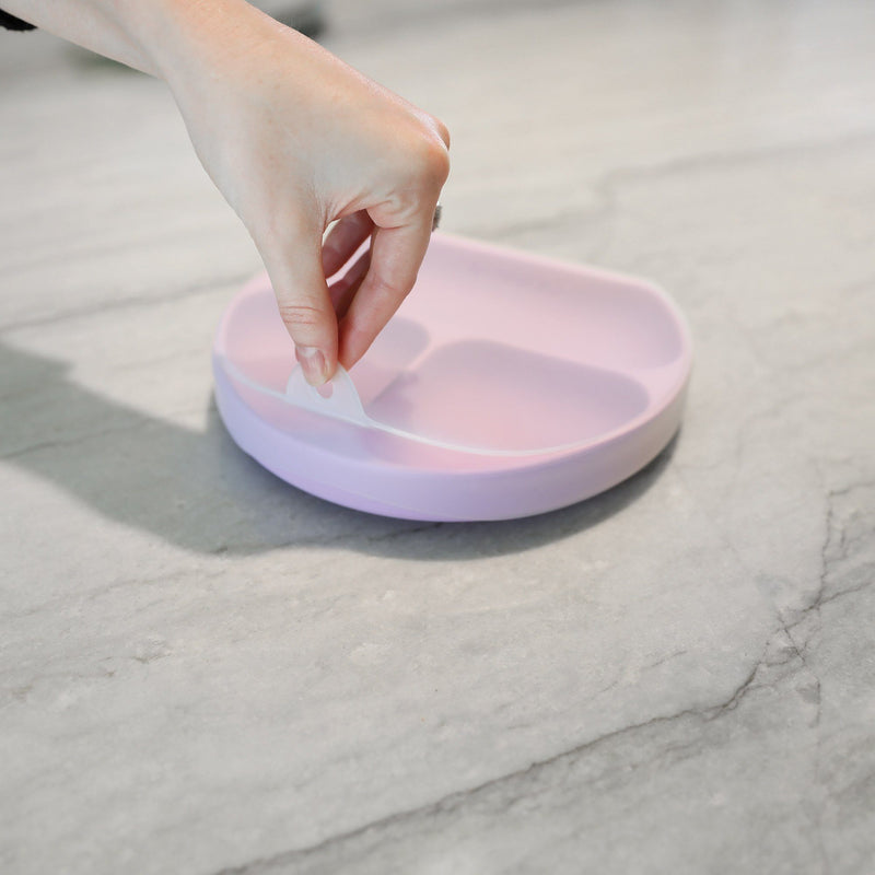 Silicone Three-Section Grip Dish + Lid - Lavender - Project Nursery