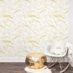 Golden Yellow Botanical Wildflower Wallpaper - Project Nursery