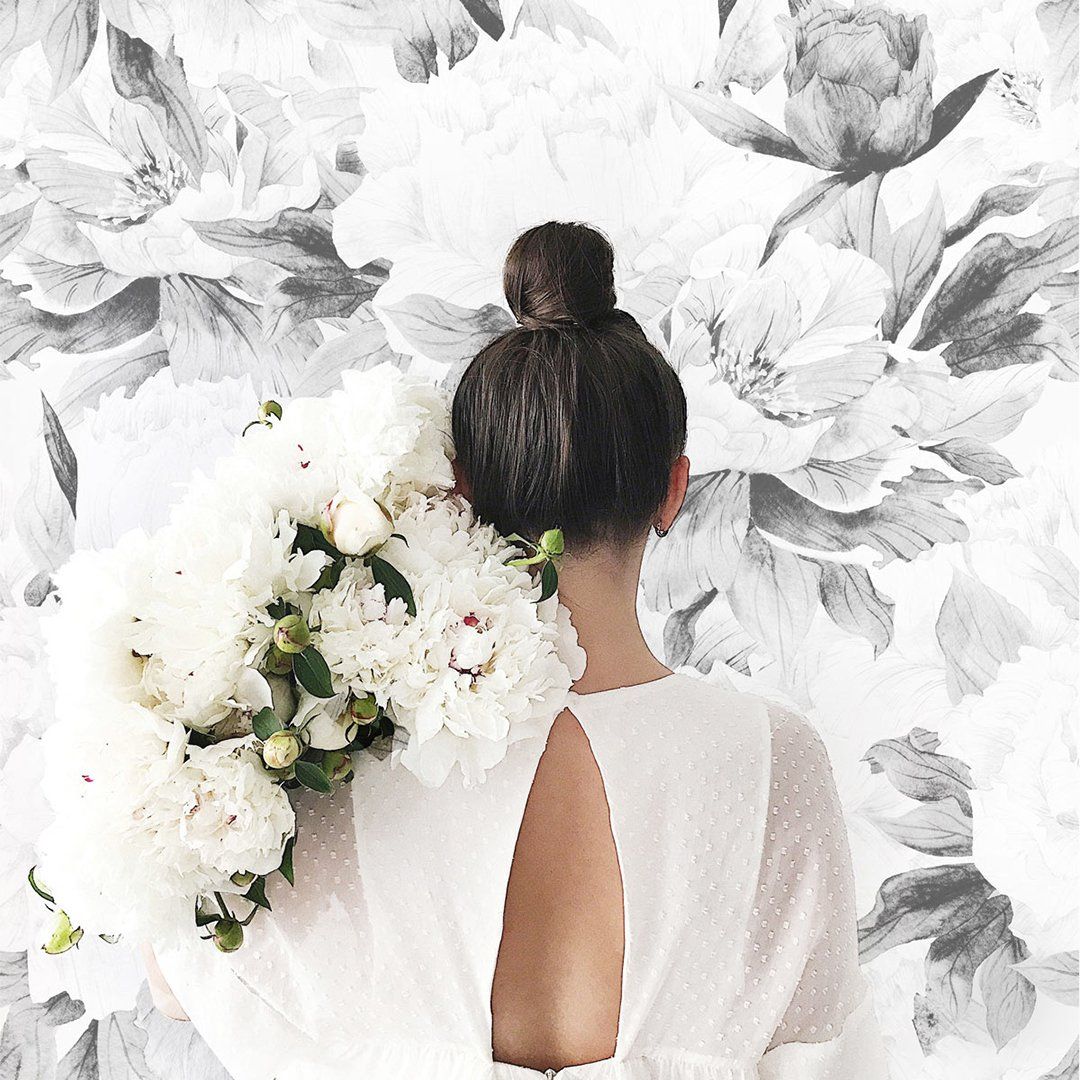 Gray Peony Wallpaper - Project Nursery