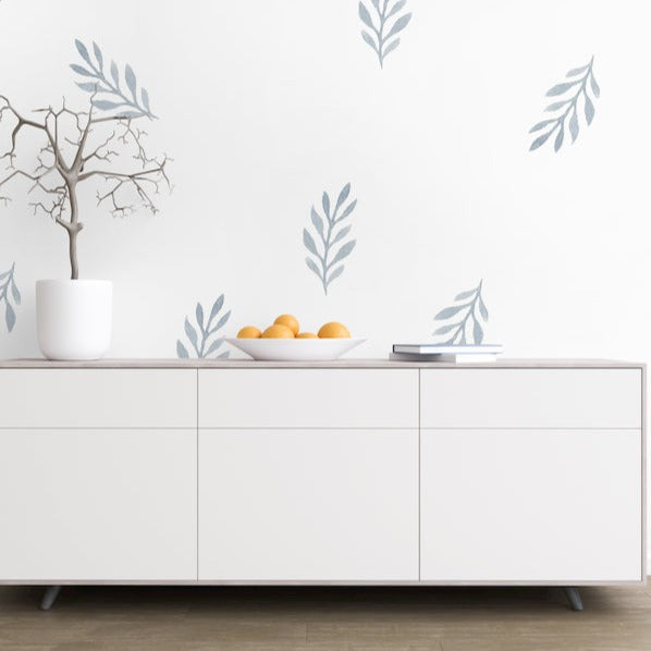 Blue Leaf Wall Decals