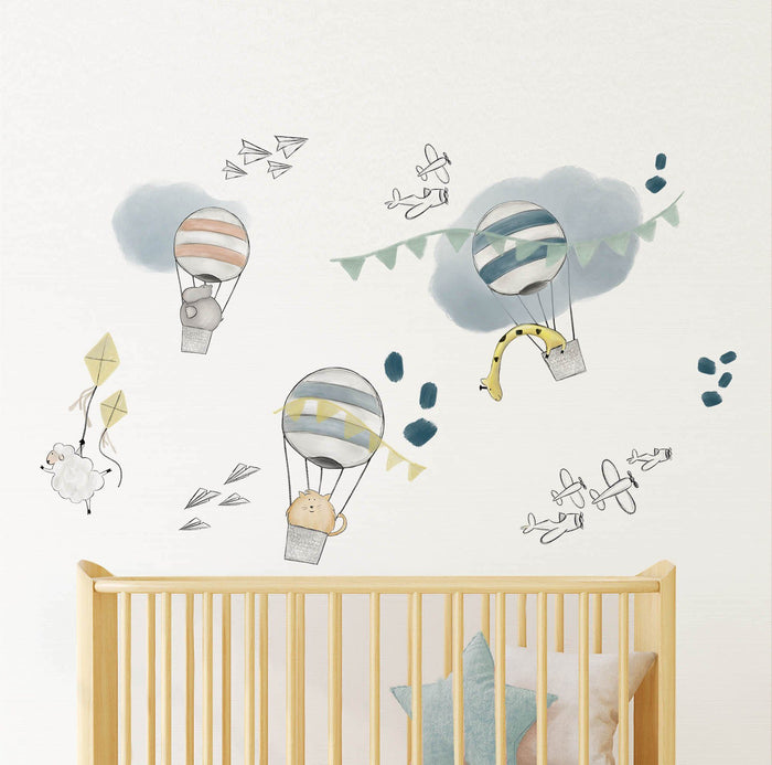 Hot Air Balloons + Airplanes Wall Decal Set - Project Nursery