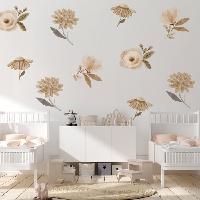 Floral Bunches Fabric Wall Decal Set - Pastel – Project Nursery