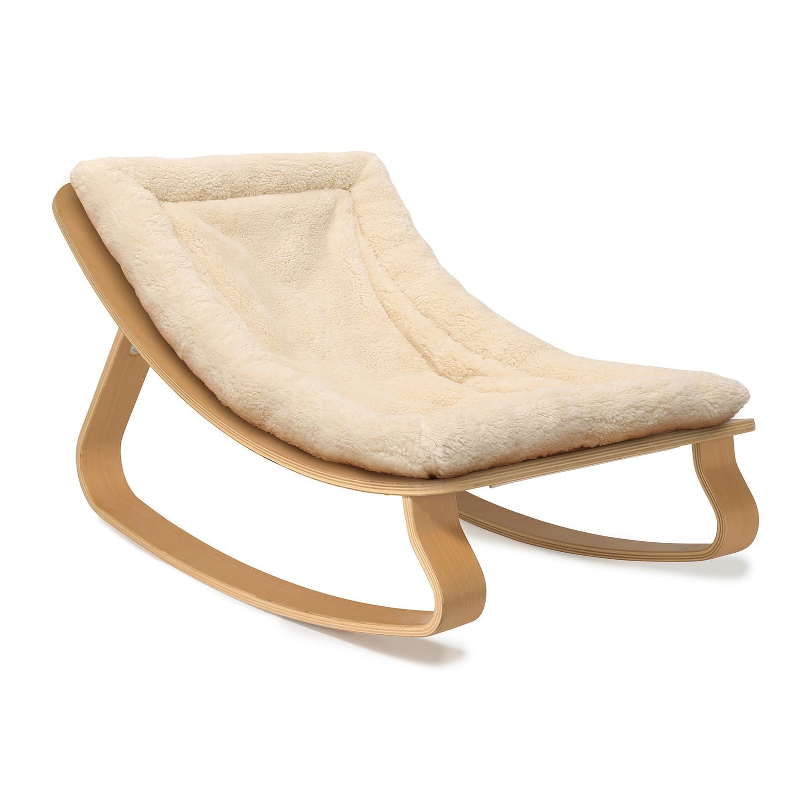 Charlie Crane LEVO Baby Rocker - Beech with Fur Milk - Project Nursery