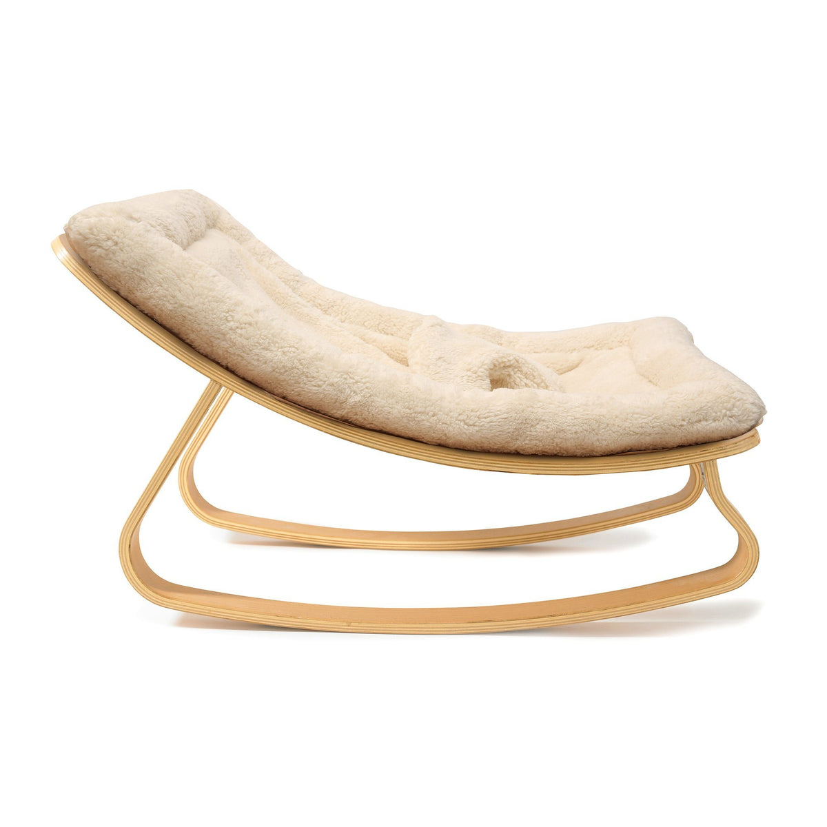 Charlie Crane LEVO Baby Rocker - Beech with Fur Milk - Project Nursery