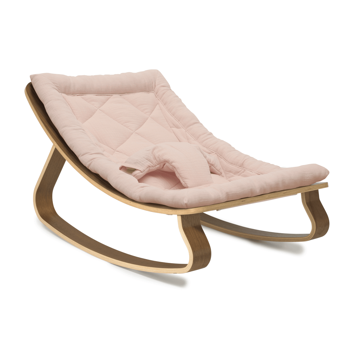 Charlie Crane LEVO Baby Rocker - Walnut with Nude Pink - Project Nursery