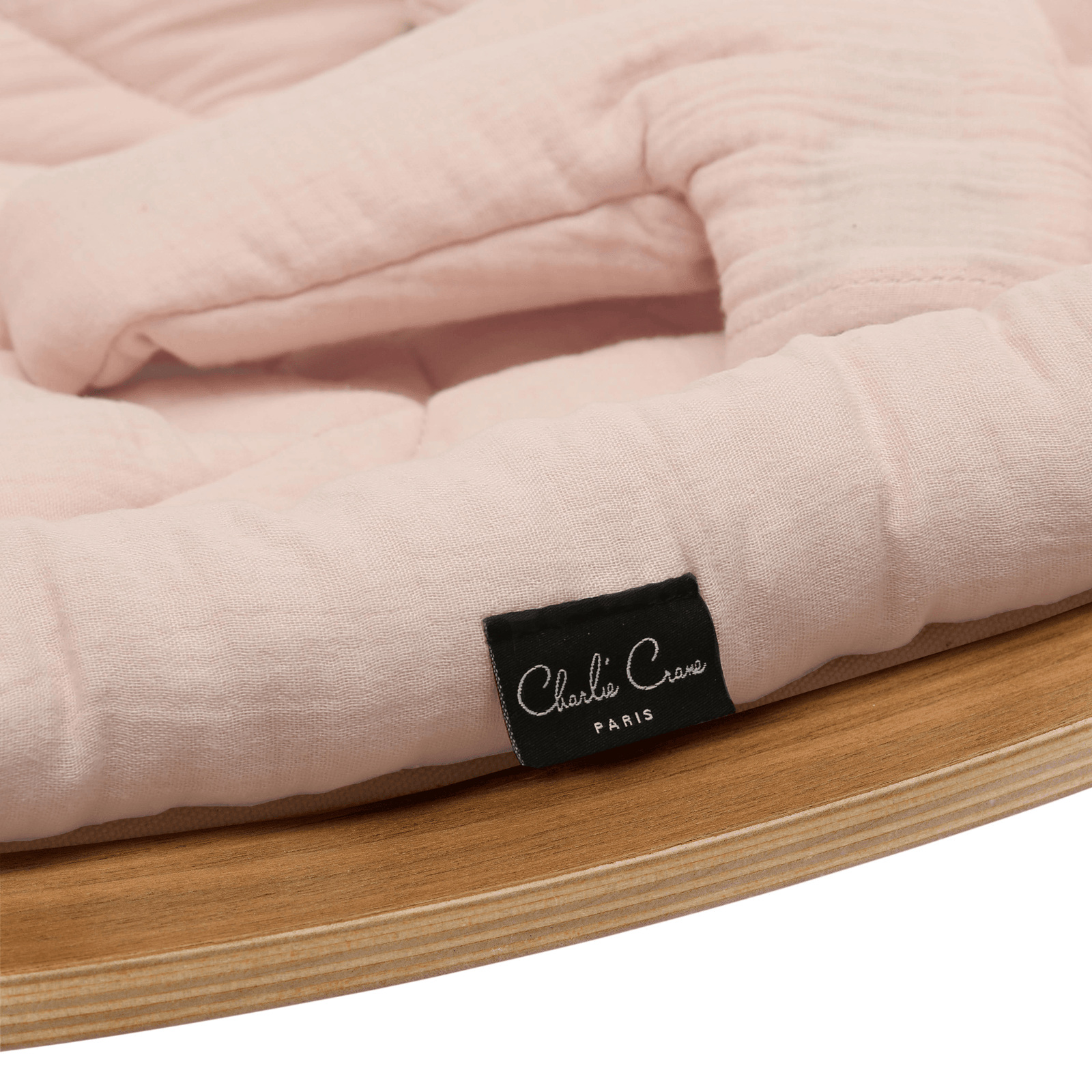Charlie Crane LEVO Baby Rocker - Walnut with Nude Pink - Project Nursery