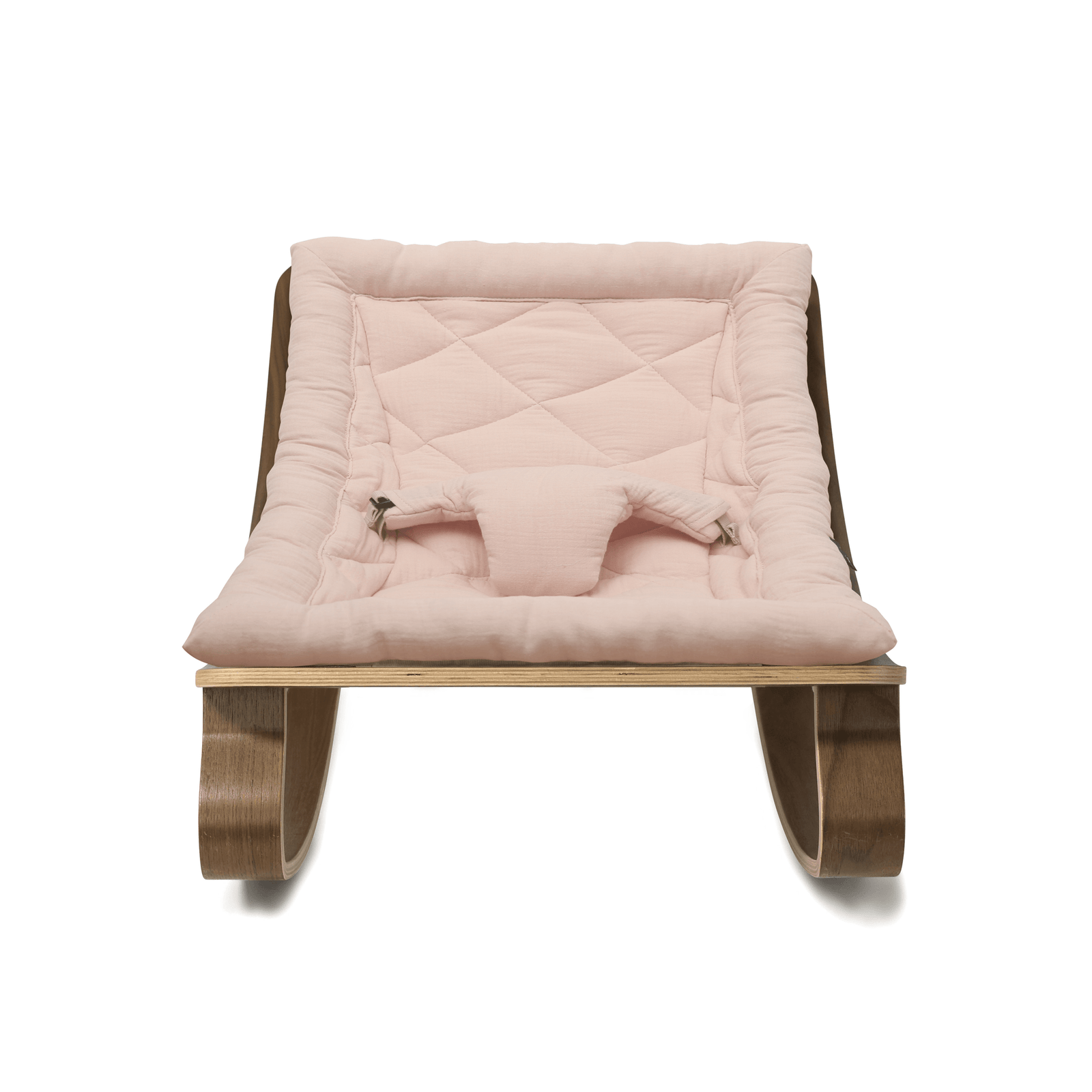 Charlie Crane LEVO Baby Rocker - Walnut with Nude Pink - Project Nursery