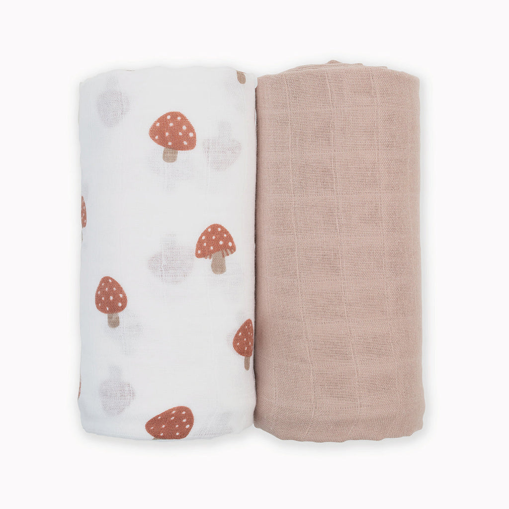Mushroom + Sand Swaddle Blanket Set - Project Nursery