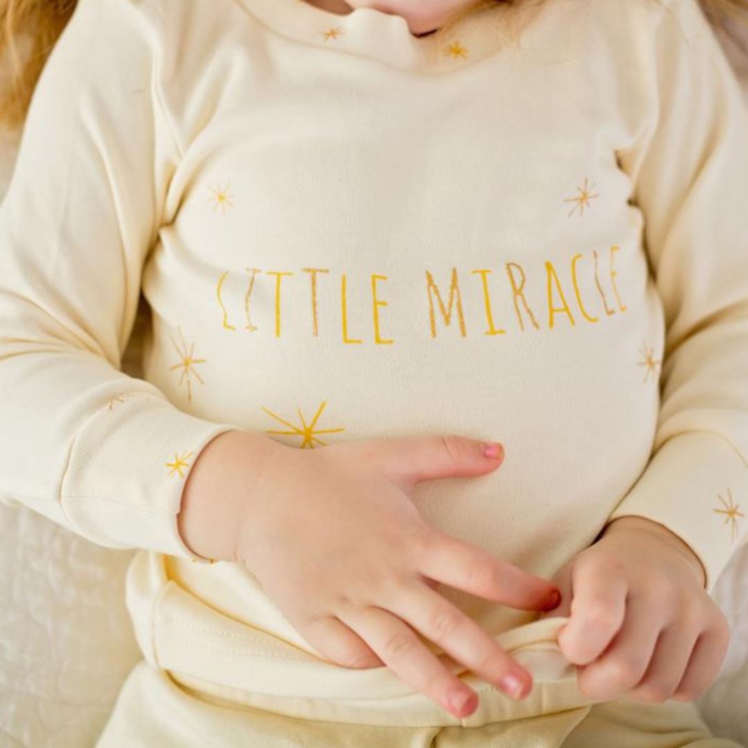 Organic Kids Long Sleeve PJ & Cap Set - Gold Miracle - Project Nursery