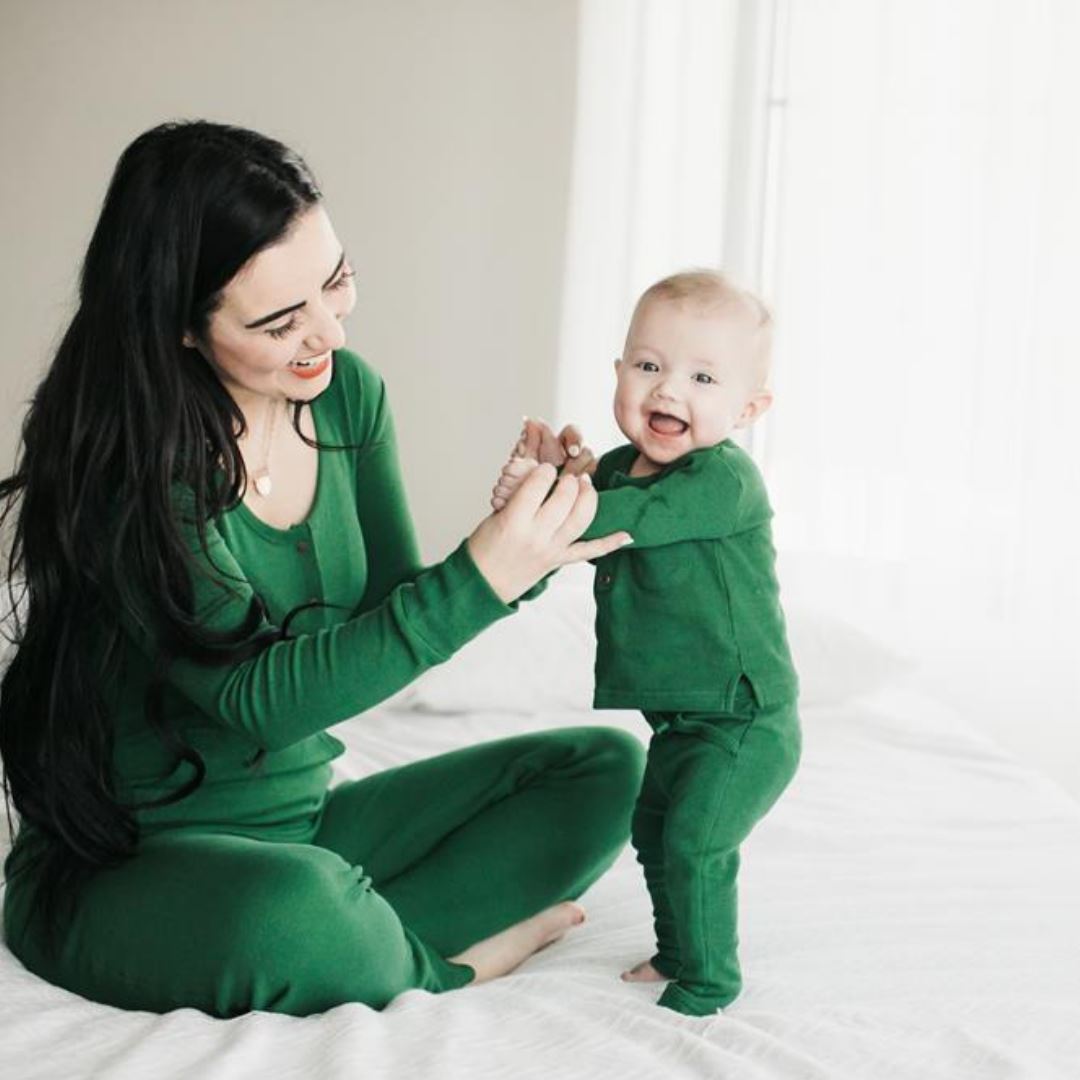 Organic Thermal Long Sleeve Shirt - Emerald - Project Nursery