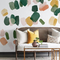 Large Emerald Brush Strokes Wall Decal Set