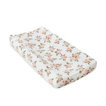 Watercolor Roses Cotton Muslin Changing Pad Cover - Project Nursery