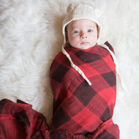 Red Plaid Swaddle - Project Nursery