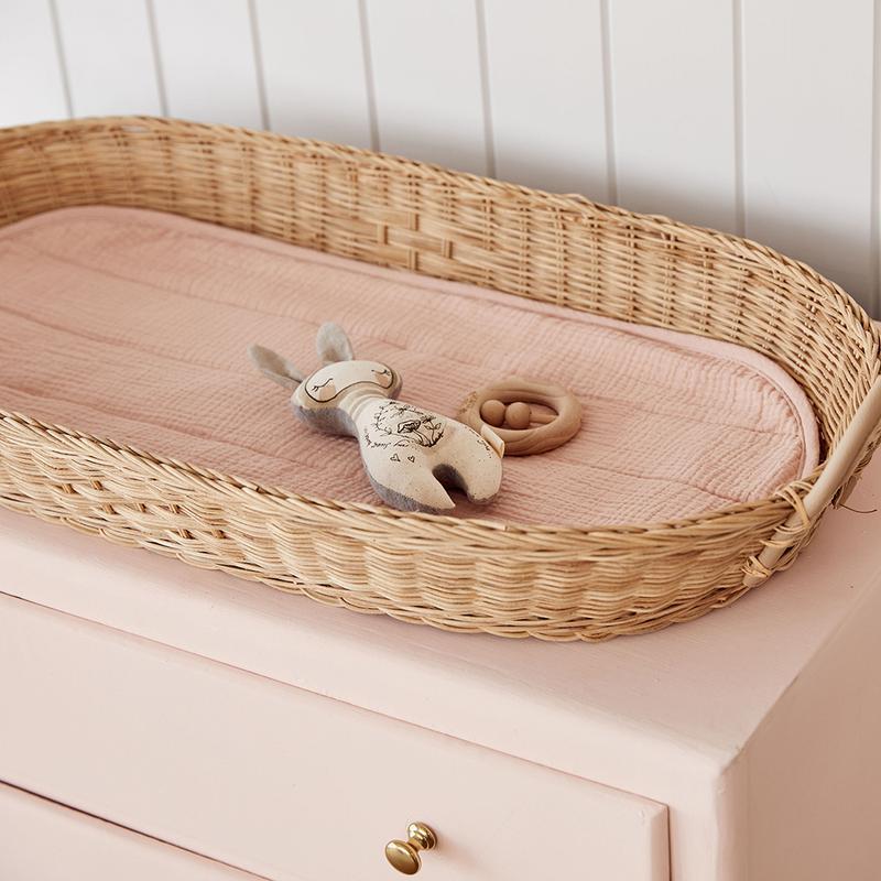Luxe Organic Cotton Changing Basket Liner - Rose - Project Nursery