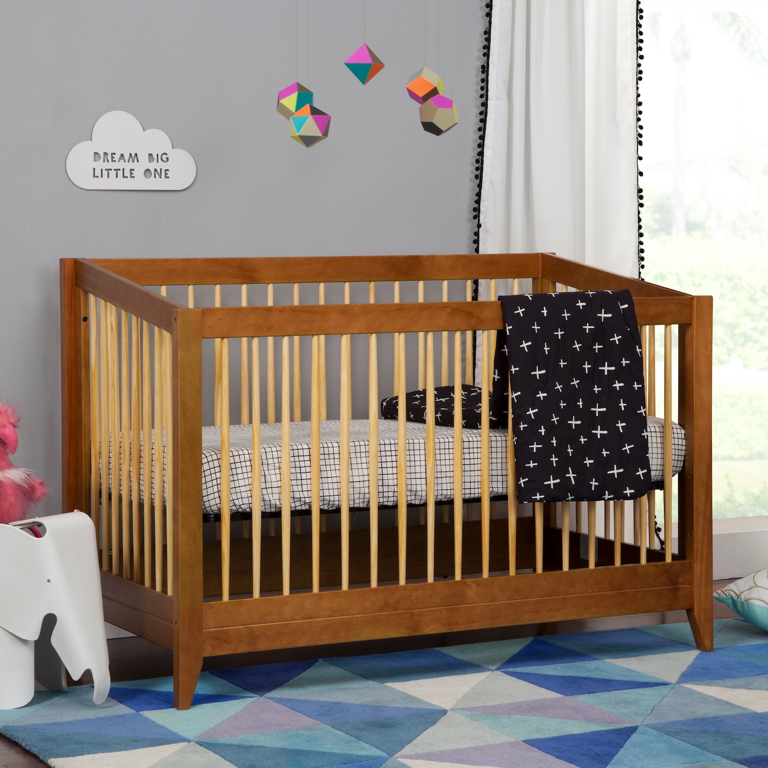 Sprout 4-in-1 Convertible Crib with Toddler Bed Conversion Kit - Chestnut/Natural - Project Nursery