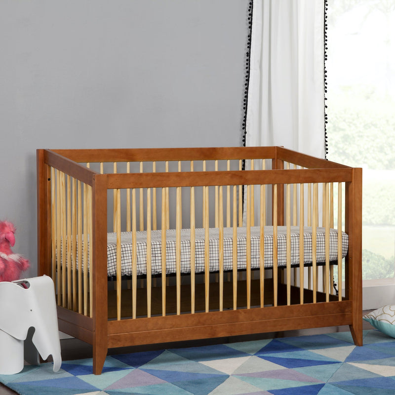 Sprout 4-in-1 Convertible Crib with Toddler Bed Conversion Kit - Chestnut/Natural - Project Nursery