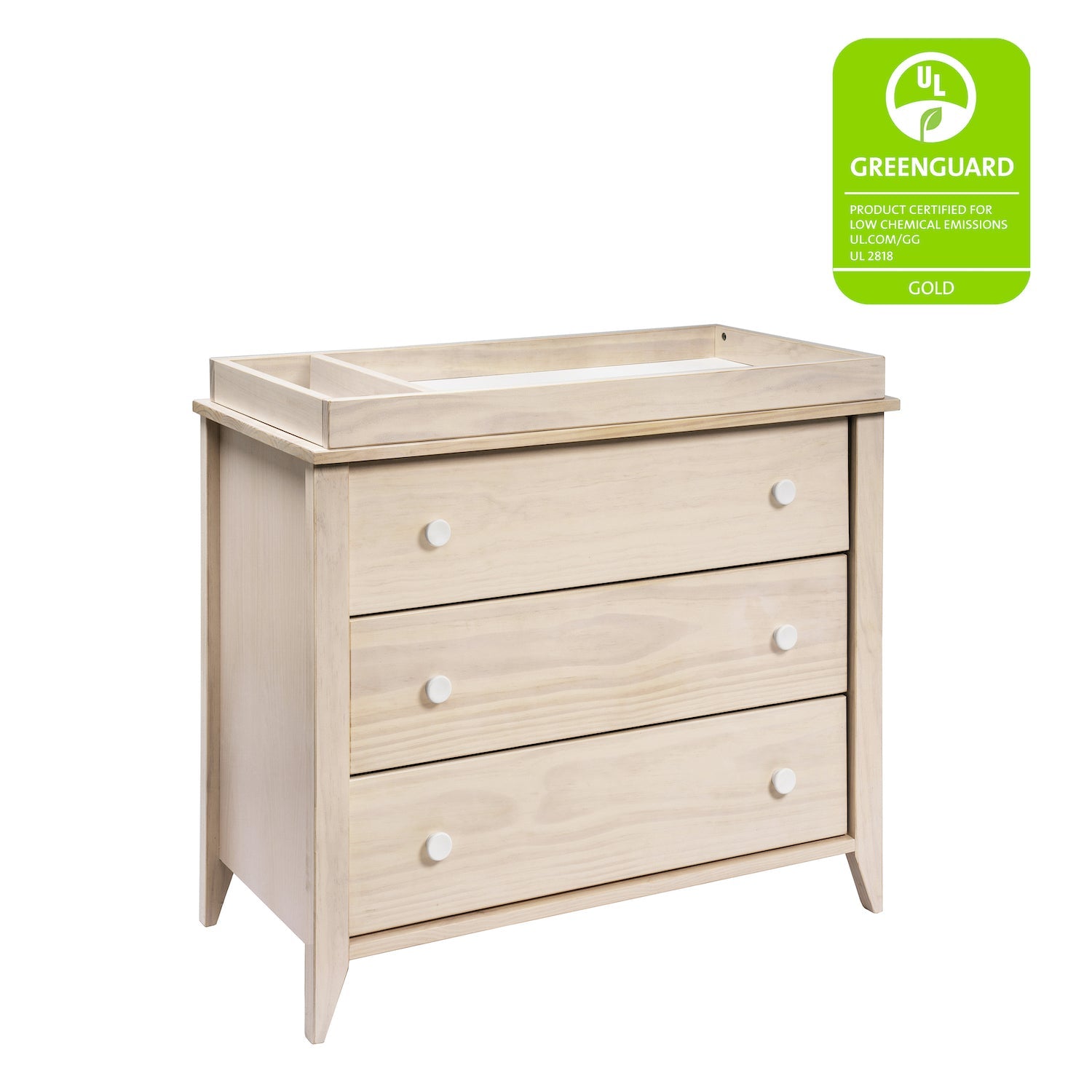 Sprout 3-Drawer Changer Dresser with Removable Changing Tray - Washed Natural/White - Project Nursery