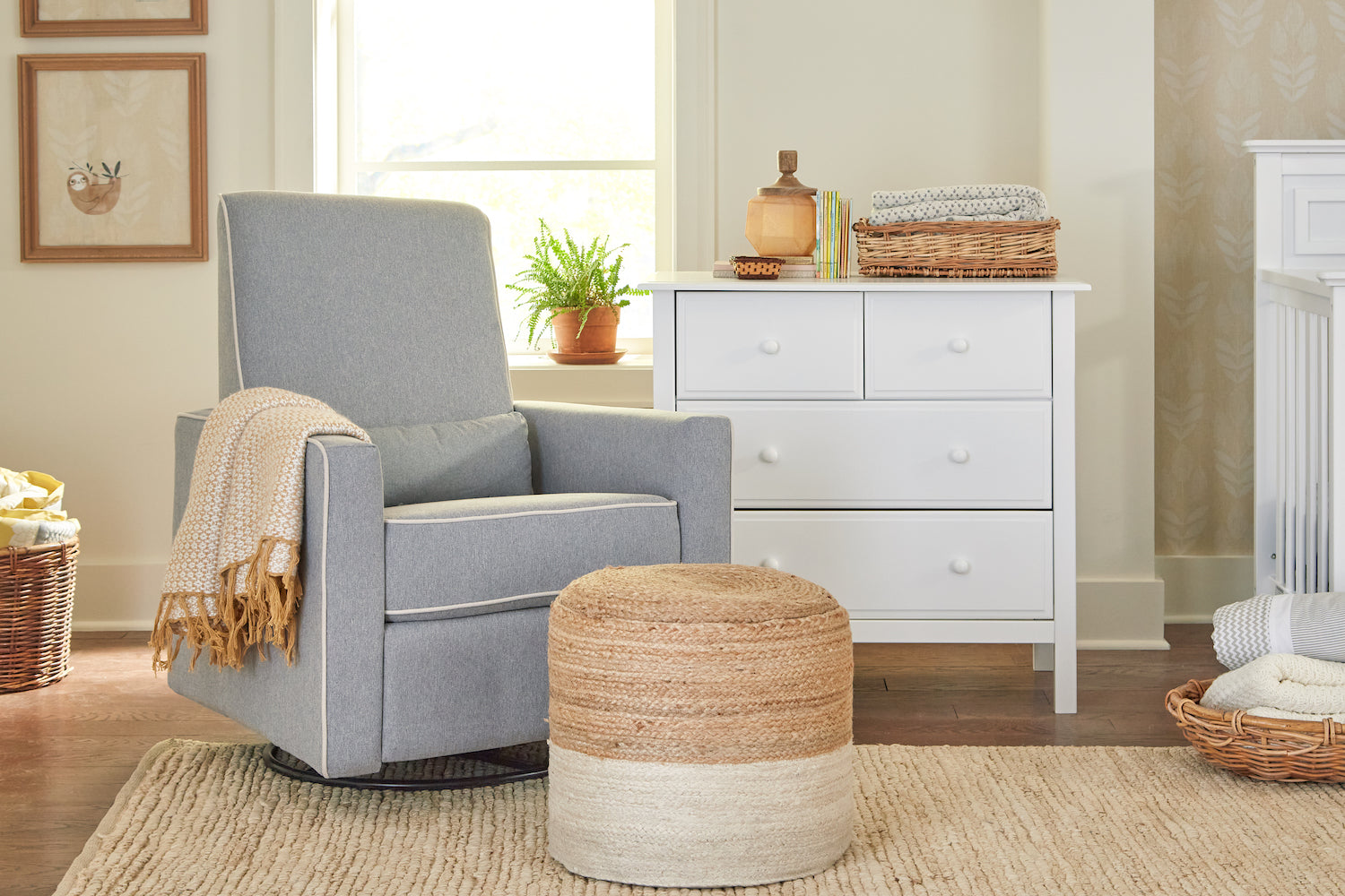 Gray shop nursery recliner