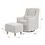 Toco Swivel Glider and Ottoman in Boucle - Black and White Boucle - Project Nursery