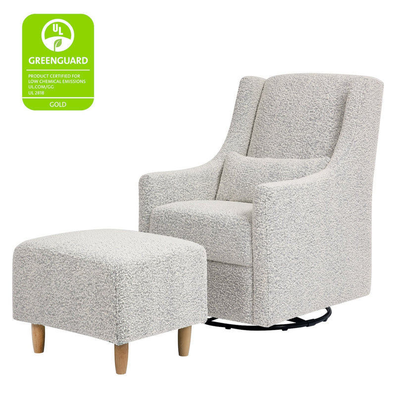 Toco Swivel Glider and Ottoman in Boucle - Black and White Boucle - Project Nursery
