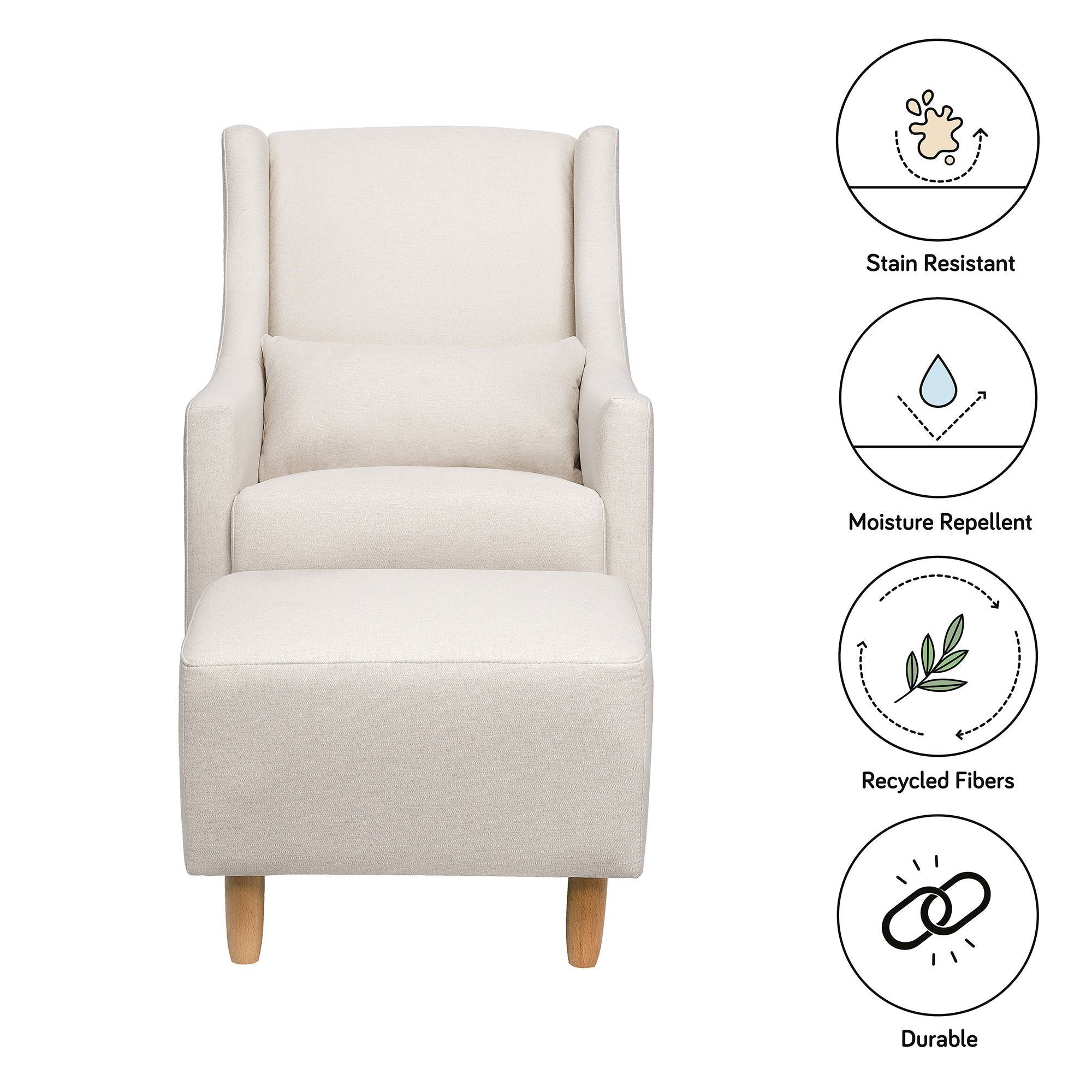 Toco swivel glider 2025 and ottoman white