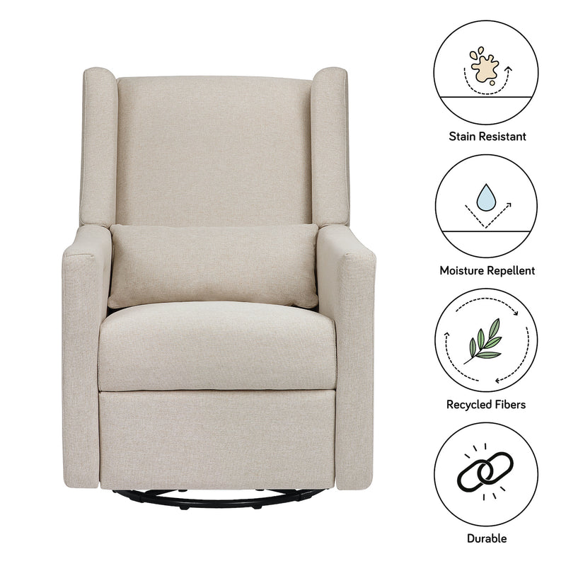 Kiwi Electronic Recliner and Swivel Glider in Eco-Performance Fabric with USB port - Beach
