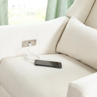 Kiwi Electronic Recliner + Swivel Glider in Eco-Performance Fabric with USB Port - Cream - Project Nursery