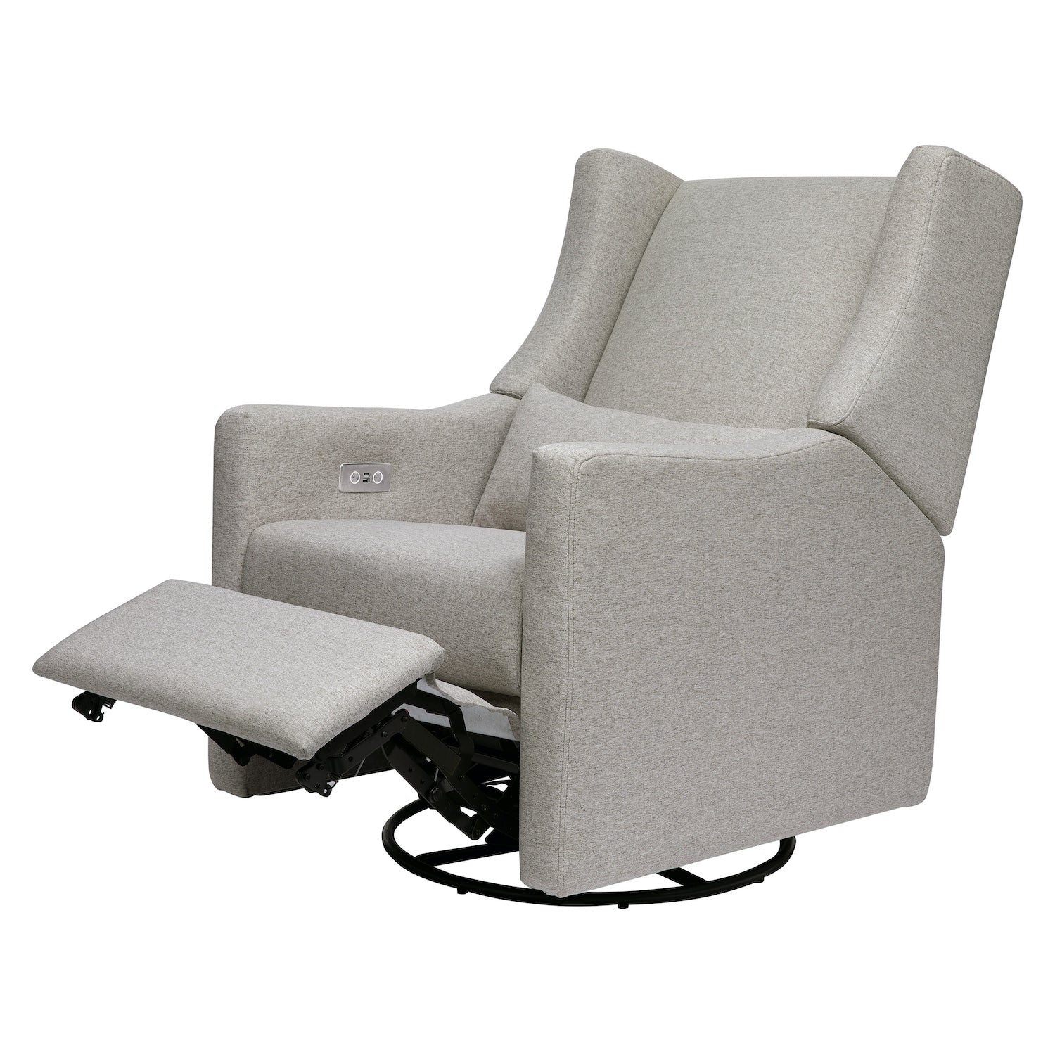 Kiwi Electronic Recliner and Swivel Glider in Eco-Performance Fabric with USB port - Grey - Project Nursery