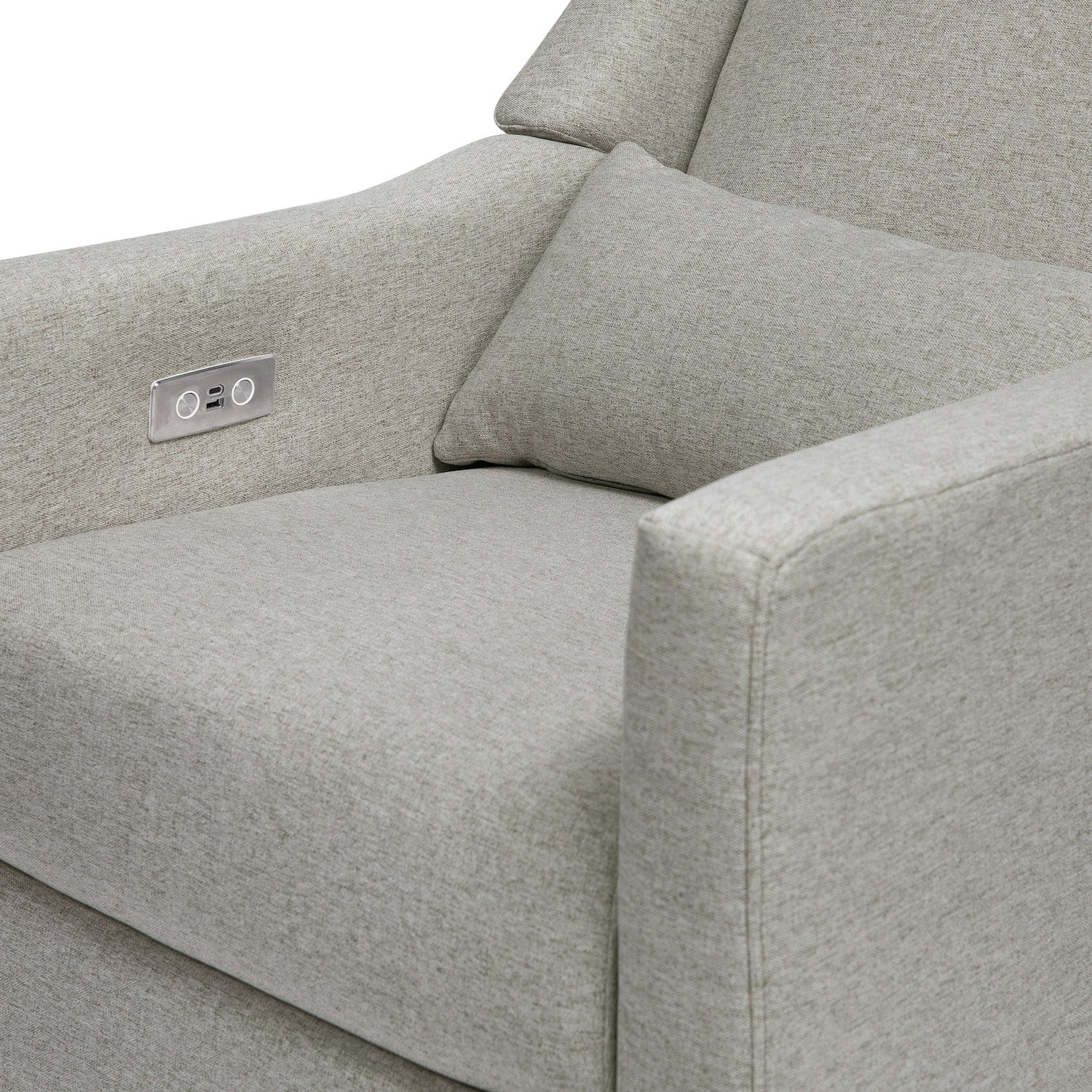 Kiwi Electronic Recliner and Swivel Glider in Eco-Performance Fabric with USB port - Grey - Project Nursery