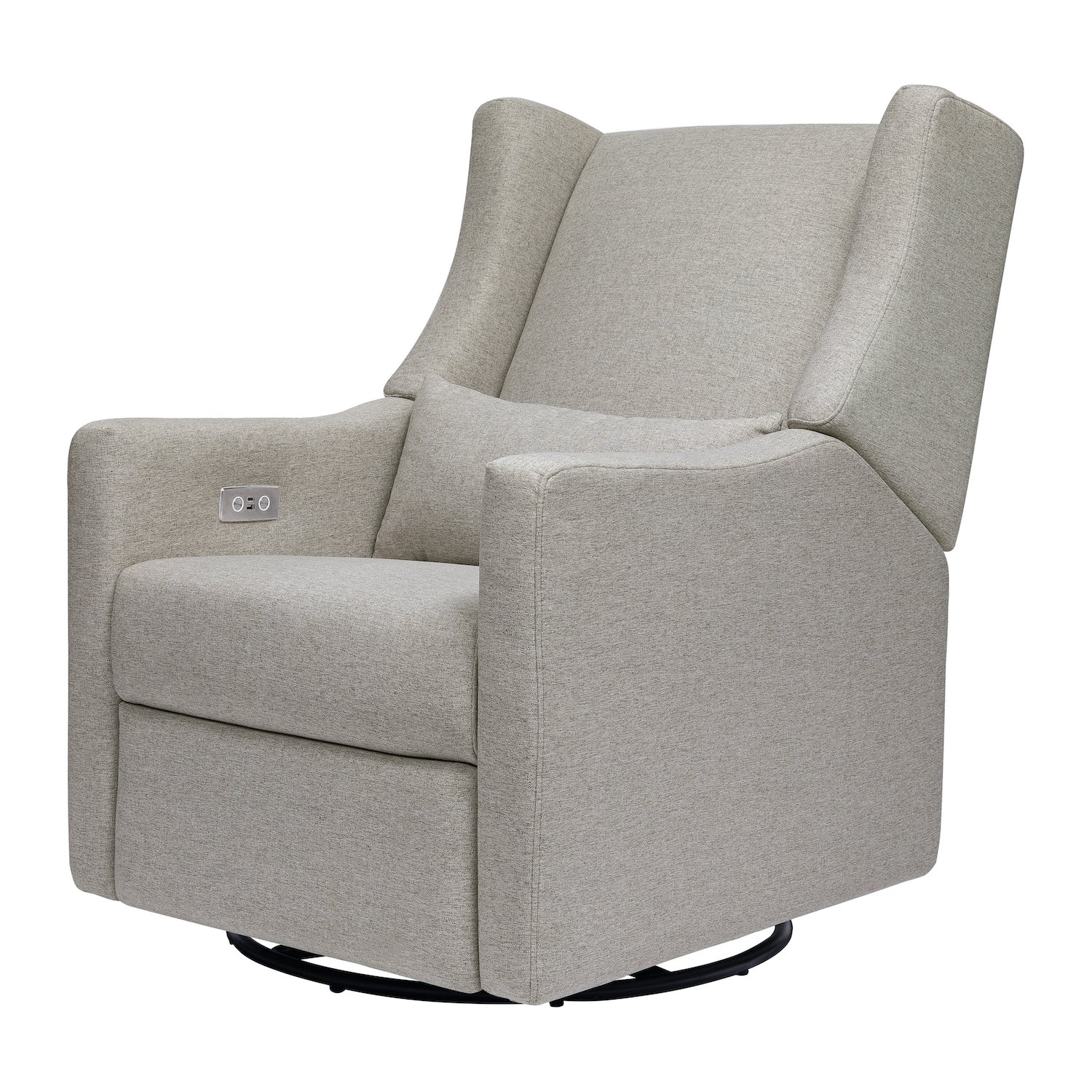 Kiwi Electronic Recliner and Swivel Glider in Eco-Performance Fabric with USB port - Grey - Project Nursery