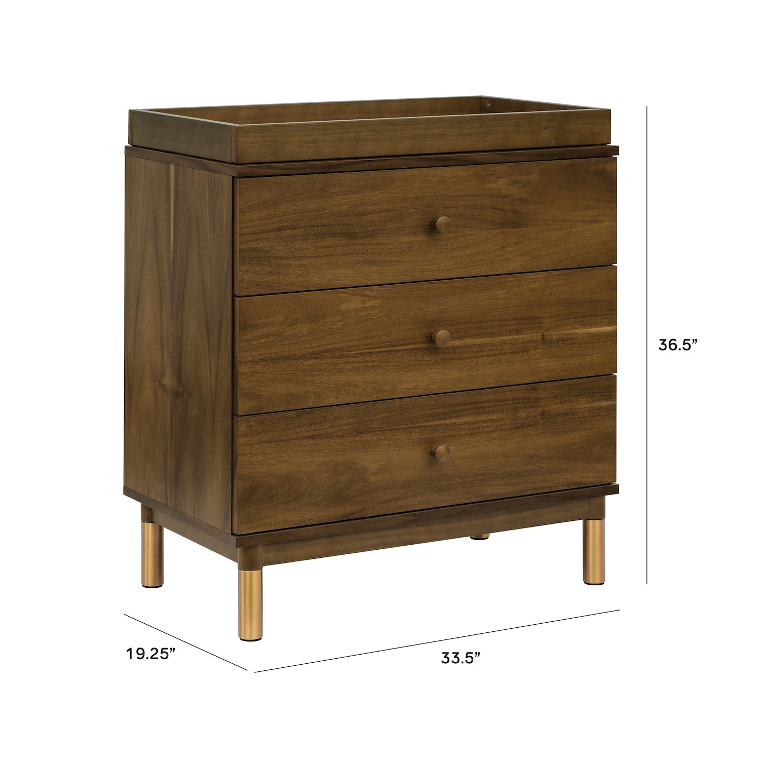 Gelato 3-Drawer Compact Changer Dresser with Removable Changing Tray (34")