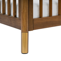 Gelato 4-in-1 Convertible Mini Crib - Natural Walnut & Gold Feet