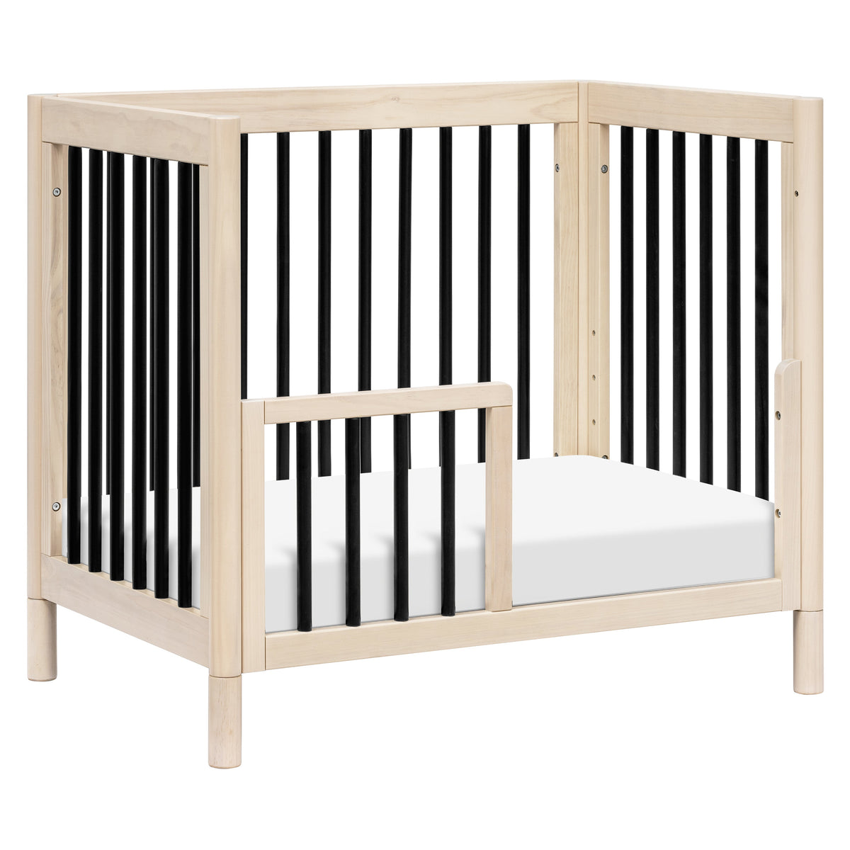 Gelato 4-in-1 Convertible Mini Crib - Washed Natural + Black - Project Nursery