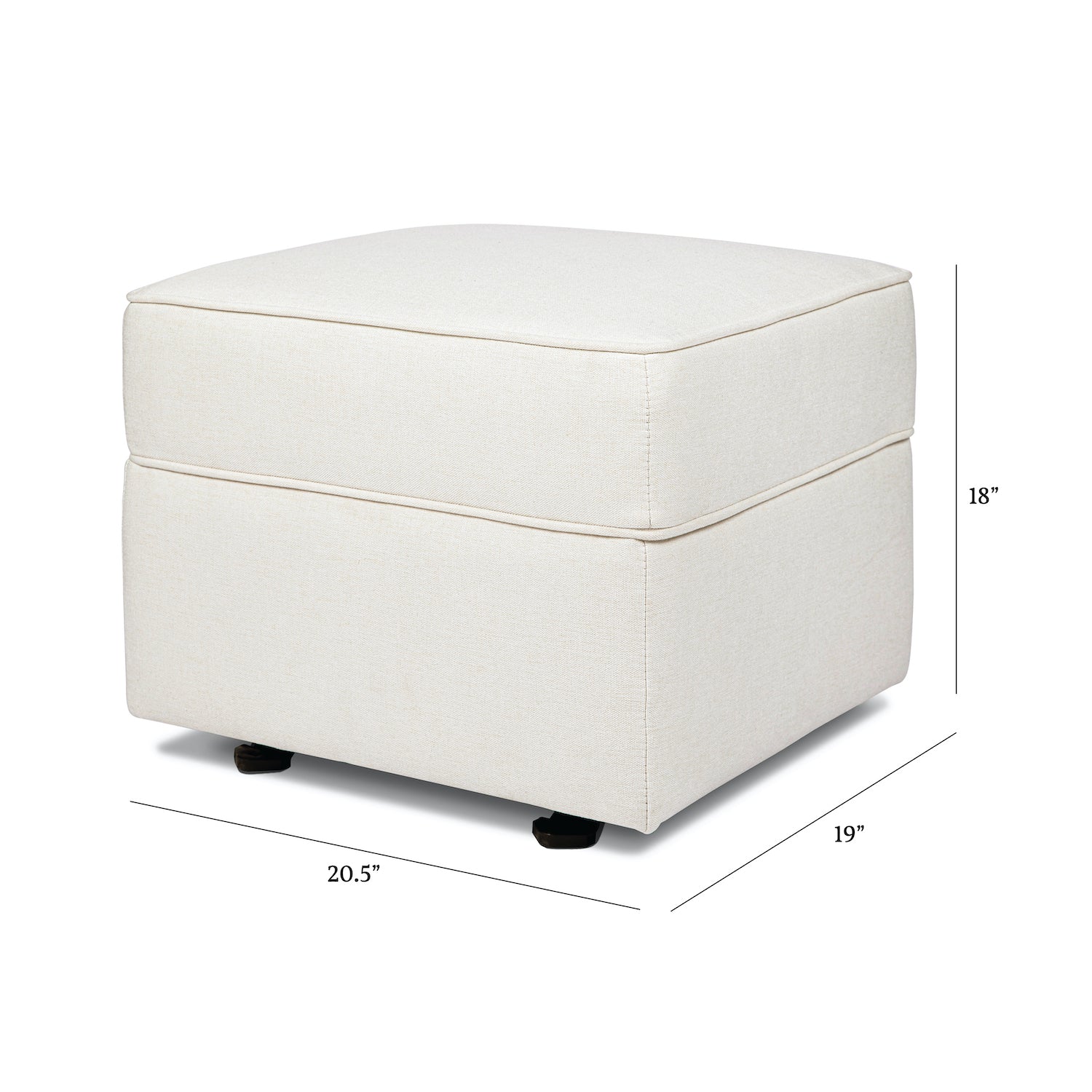 Willa-Alden Gliding Ottoman in Eco-Performance Fabric - Cream - Project Nursery
