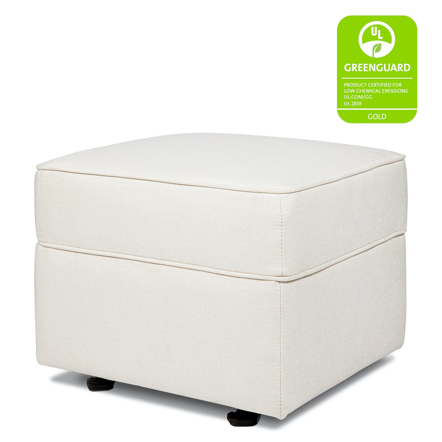 Willa-Alden Gliding Ottoman in Eco-Performance Fabric - Cream - Project Nursery