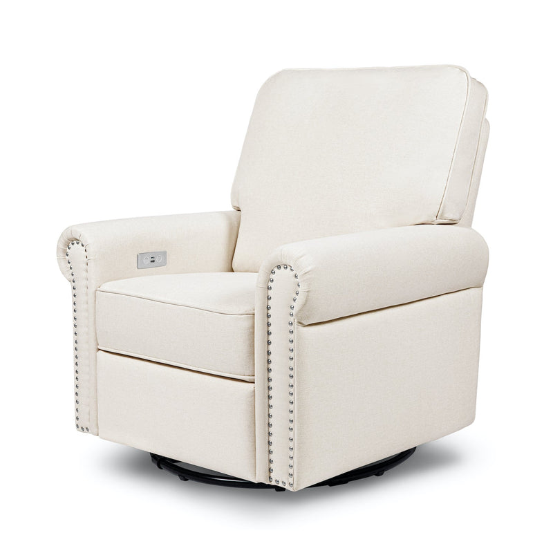 Linden Electronic Recliner + Swivel Glider in Eco-Performance Fabric with USB Port - Cream - Project Nursery