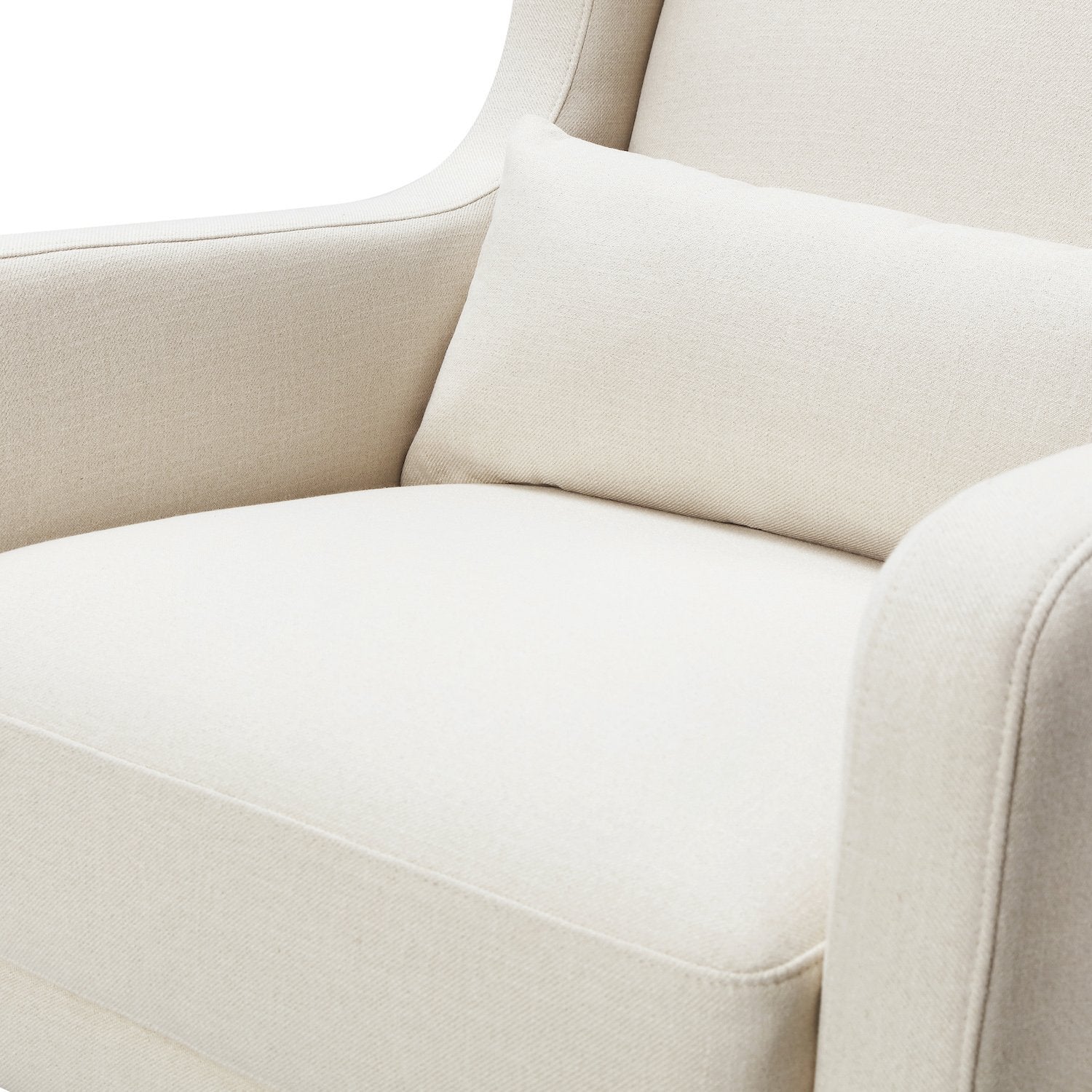 Kai Rocker in Eco-Performance Twill Fabric - Natural with Walnut Legs - Project Nursery