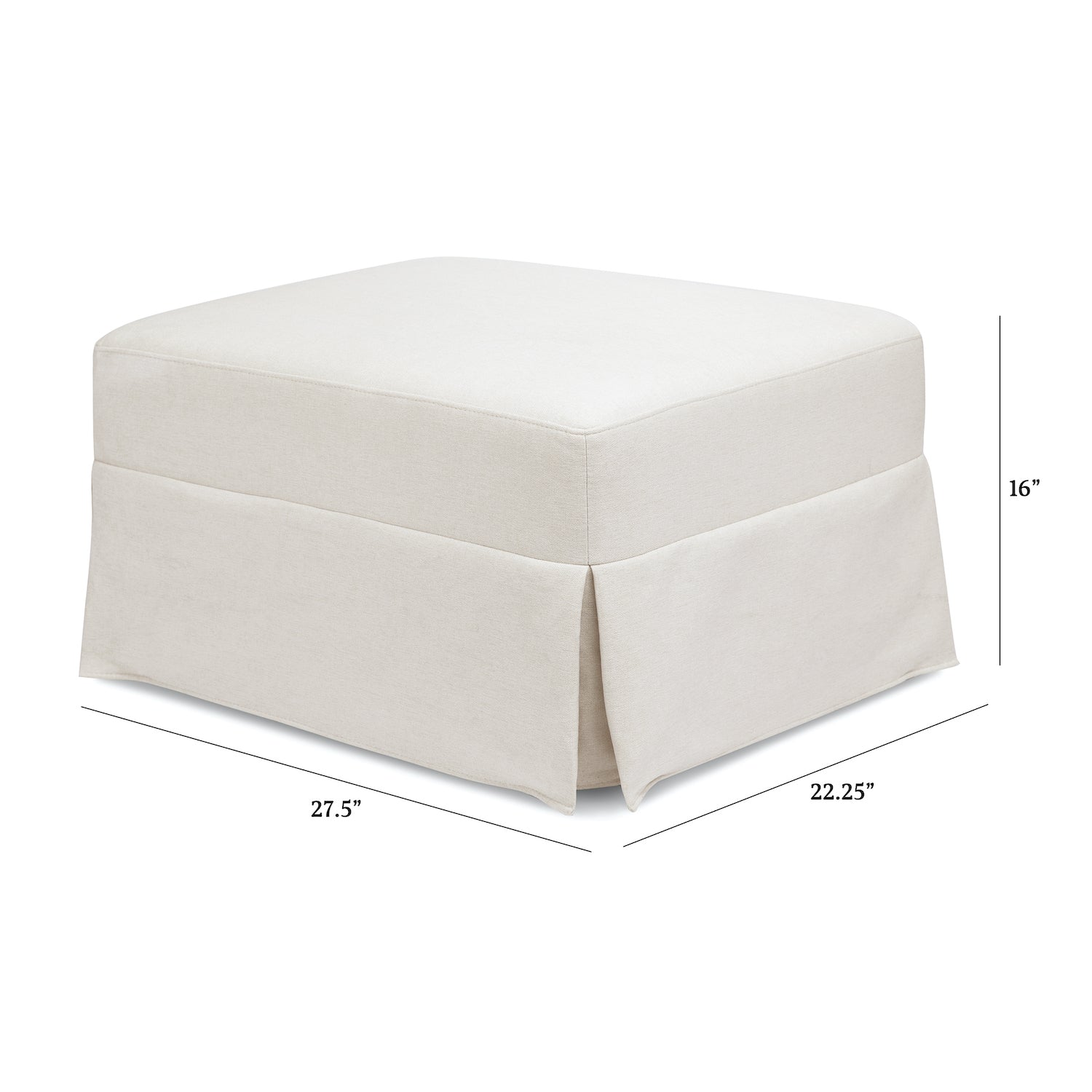 Crawford Gliding Ottoman in Eco-Performance Fabric - Cream - Project Nursery