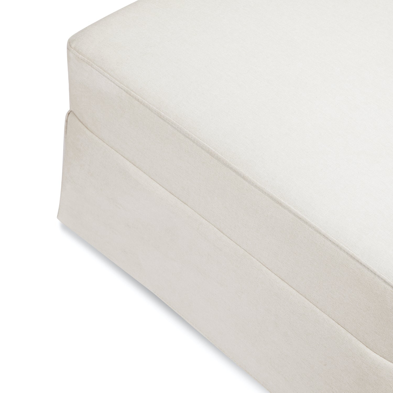 Crawford Gliding Ottoman in Eco-Performance Fabric - Cream - Project Nursery