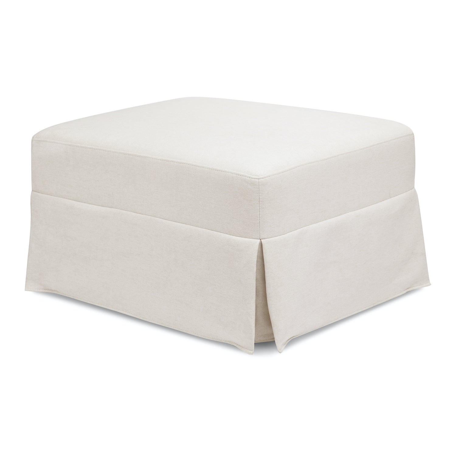 Crawford Gliding Ottoman in Eco-Performance Fabric - Cream - Project Nursery