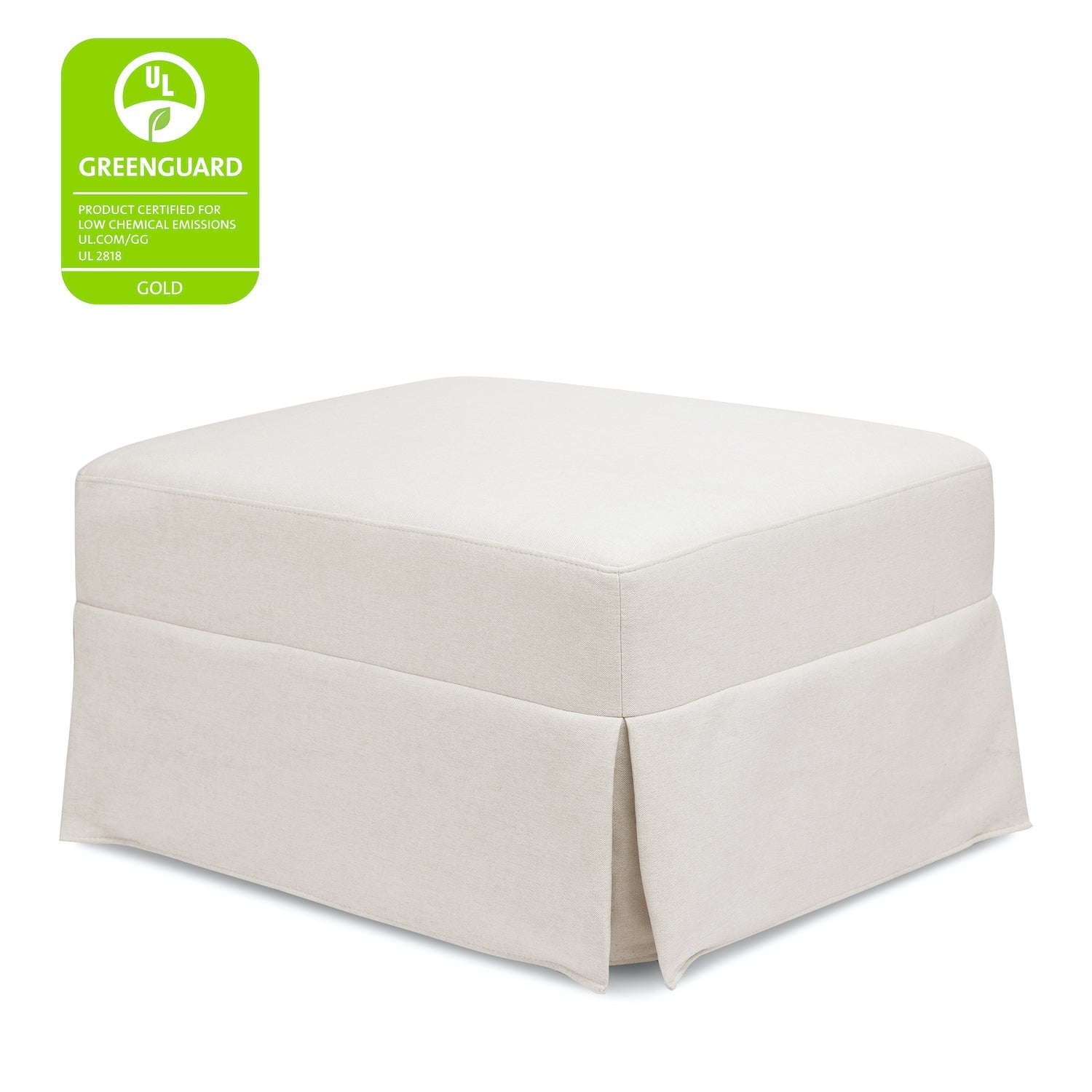Crawford Gliding Ottoman in Eco-Performance Fabric - Cream - Project Nursery