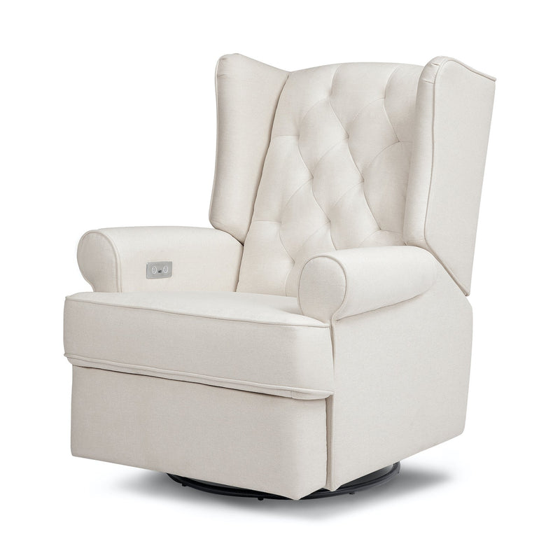 Harbour Electronic Recliner + Swivel Glider in Eco-Performance Fabric with USB Port - Cream - Project Nursery