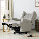 Harbour Electronic Recliner + Swivel Glider in Eco-Performance Fabric with USB Port - Grey - Project Nursery