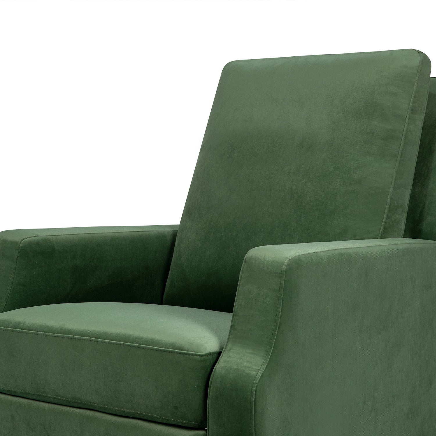 Crewe Recliner + Swivel Glider | Forest Green Velvet w/ Light Wood Base