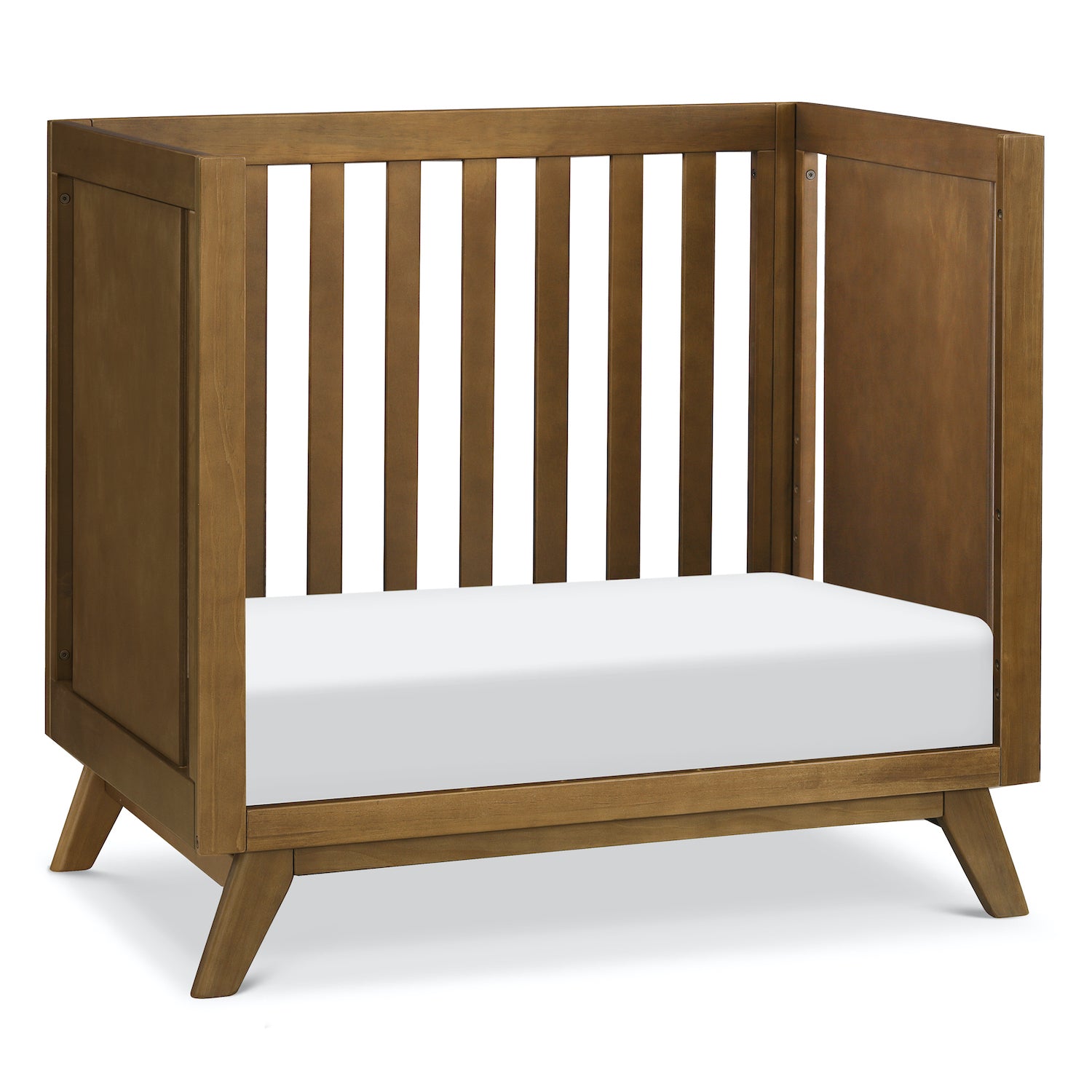 Otto 3-in-1 Convertible Mini Crib with 4" Mattress - Walnut - Project Nursery