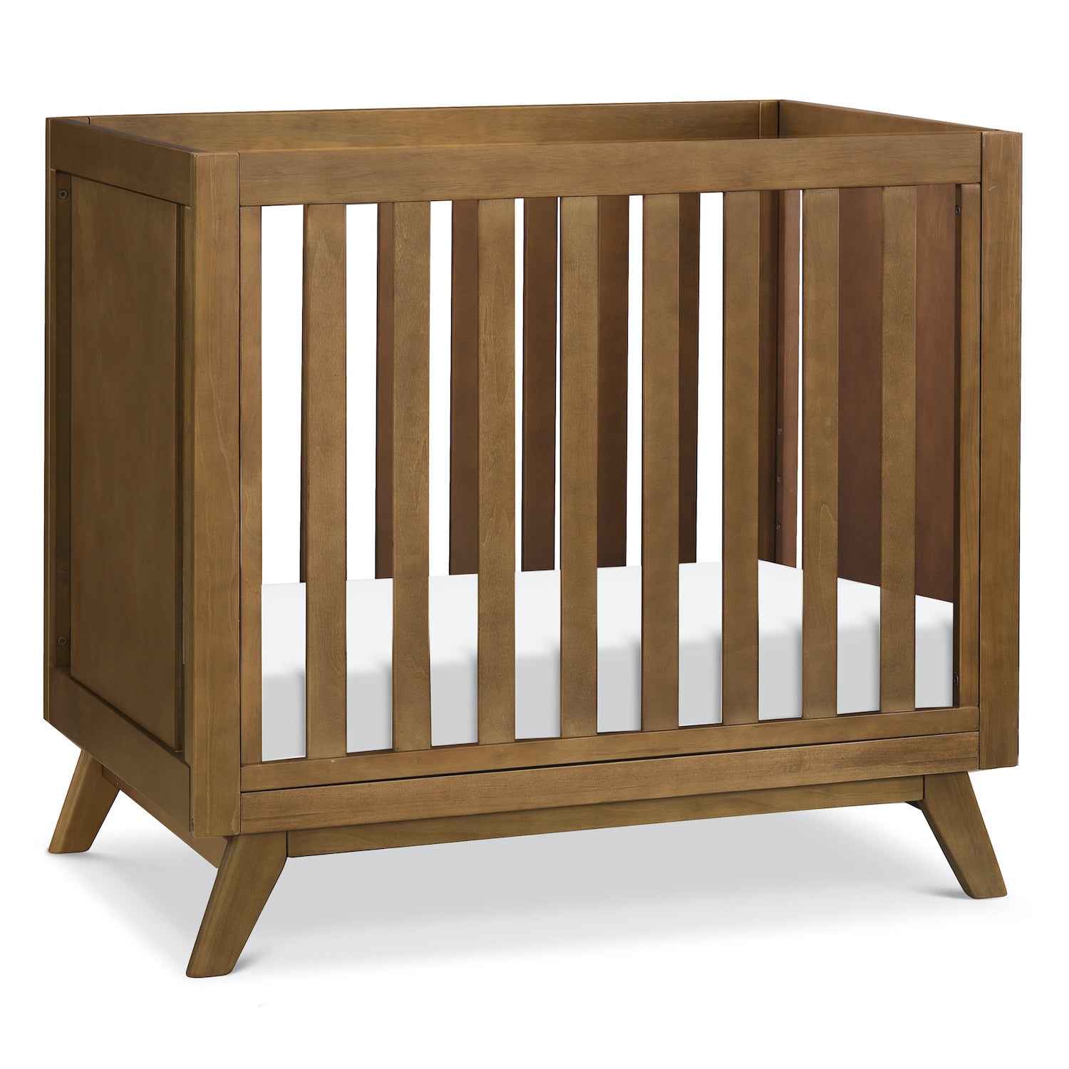 Otto 3-in-1 Convertible Mini Crib with 4" Mattress - Walnut - Project Nursery